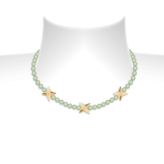 Green shuriken necklace