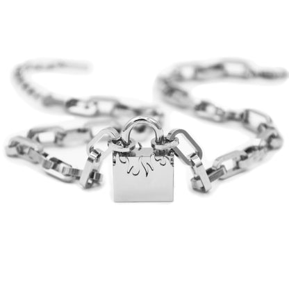 Flame padlock necklace