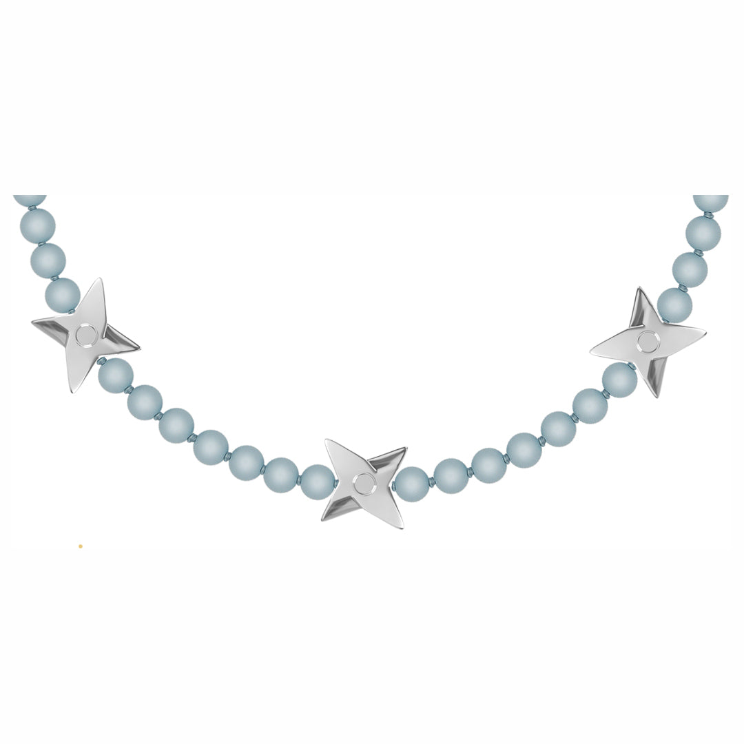 Blue shuriken necklace