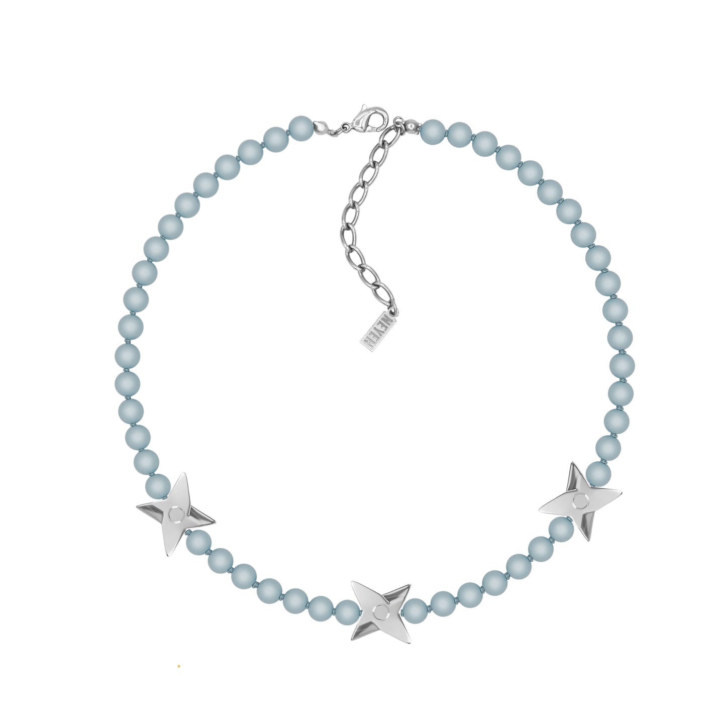 Collier shuriken bleu