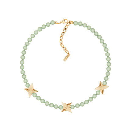 Collier shuriken vert